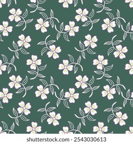 monochrome textile design solid abstract bright hibiscus flowers with stalk leaves, all-over seamless pattern 