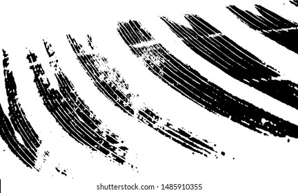 Monochrome texture composed of irregular graphic elements. Distressed uneven grunge background. Abstract vector illustration. Overlay for interesting effect and depth. Isolated on white background.