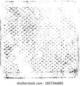 Textura monocroma compuesta de elementos gráficos irregulares. Antecedentes desiguales. Ilustración del vector abstracto. Superposición para el efecto interesante y la profundidad. Aislado sobre fondo blanco.