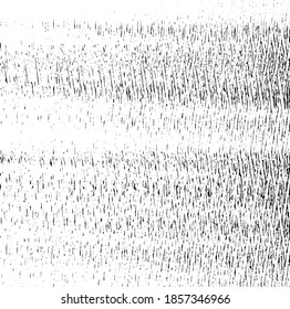 Monochrome texture composed of irregular graphic elements. Distressed uneven grunge background. Abstract vector illustration. Overlay for interesting effect and depth. Isolated on white background.