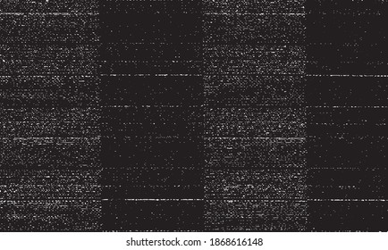 Monochrome Textur aus unregelmäßigen grafischen Elementen. Unruhestifter ungleicher brüchiger Hintergrund. Abstrakte Vektorgrafik. Overlay für interessante Wirkung und Tiefe. Einzeln auf weißem Hintergrund.