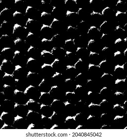 Monochrome texture composed of irregular graphic elements. Distressed uneven grunge background. Abstract vector illustration. Overlay for interesting effect and depth. Isolated on white background.
