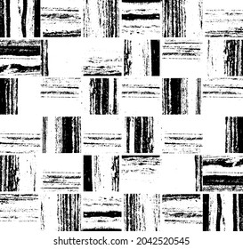 Textura monocroma compuesta de elementos gráficos irregulares. Antecedentes desiguales. Ilustración del vector abstracto. Superposición para el efecto interesante y la profundidad. Aislado sobre fondo blanco