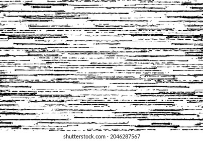 Monochrome texture composed of irregular graphic elements. Distressed uneven grunge background. Abstract vector illustration. Overlay for interesting effect and depth. Isolated on white background.