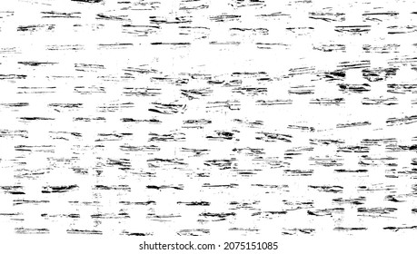 Monochrome texture composed of irregular graphic elements. Distressed uneven grunge background. Abstract vector illustration. Overlay for interesting effect and depth. Isolated on white background.