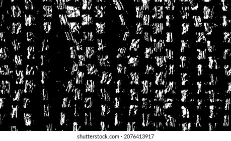 Monochrome Textur aus unregelmäßigen grafischen Elementen. Unruhestifter ungleicher brüchiger Hintergrund. Abstrakte Vektorgrafik. Overlay für interessante Wirkung und Tiefe. Einzeln auf weißem Hintergrund.