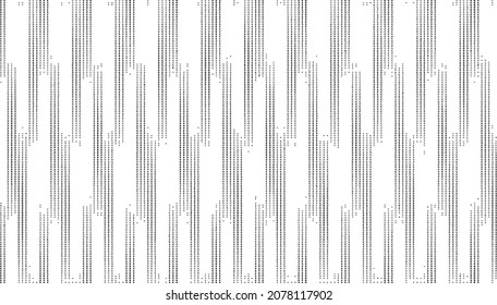 Monochrome texture composed of irregular graphic elements. Distressed uneven grunge background. Abstract vector illustration. Overlay for interesting effect and depth. Isolated on white background.