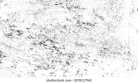 Monochrome texture composed of irregular graphic elements. Distressed uneven grunge background. Abstract vector illustration. Overlay for interesting effect and depth. Isolated on white background.