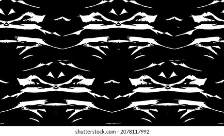 Monochrome Textur aus unregelmäßigen grafischen Elementen. Unruhestifter ungleicher brüchiger Hintergrund. Abstrakte Vektorgrafik. Overlay für interessante Wirkung und Tiefe. Einzeln auf weißem Hintergrund.