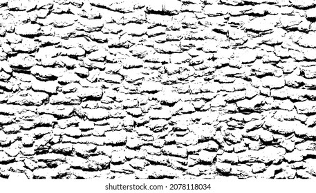 Monochrome Textur aus unregelmäßigen grafischen Elementen. Unruhestifter ungleicher brüchiger Hintergrund. Abstrakte Vektorgrafik. Overlay für interessante Wirkung und Tiefe. Einzeln auf weißem Hintergrund.