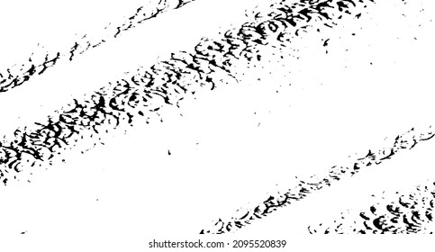 Monochrome texture composed of irregular graphic elements. Distressed uneven grunge background. Abstract vector illustration. Overlay for interesting effect and depth. Isolated on white background.