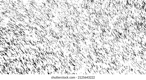 Monochrome texture composed of irregular graphic elements. Distressed uneven grunge background. Abstract vector illustration. Overlay for interesting effect and depth. Isolated on white background.