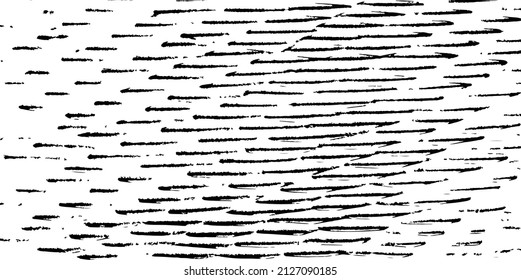 Monochrome texture composed of irregular graphic elements. Distressed uneven grunge background. Abstract vector illustration. Overlay for interesting effect and depth. Isolated on white background.