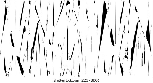 Monochrome texture composed of irregular graphic elements. Distressed uneven grunge background. Abstract vector illustration. Overlay for interesting effect and depth. Isolated on white background.