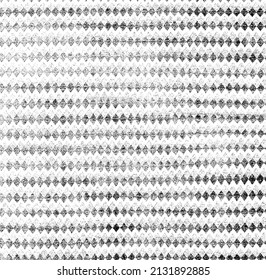 Monochrome texture composed of irregular graphic elements. Distressed uneven grunge background. Abstract vector illustration. Overlay for interesting effect and depth. Isolated on white background.