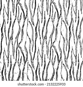 Monochrome texture composed of irregular graphic elements. Distressed uneven grunge background. Abstract vector illustration. Overlay for interesting effect and depth. Isolated on white background.
