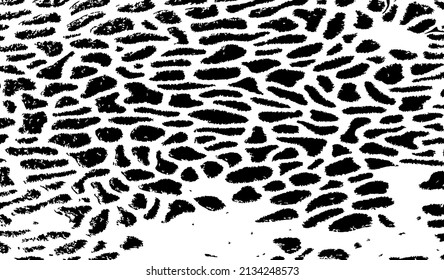 Textura monocroma compuesta de elementos gráficos irregulares. Antecedentes desiguales. Ilustración del vector abstracto. Superposición para el efecto interesante y la profundidad. Aislado sobre fondo blanco.