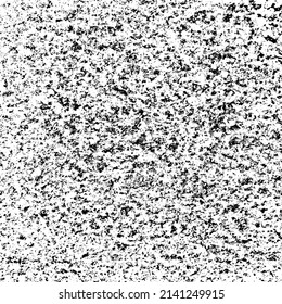 Monochrome texture composed of irregular graphic elements. Distressed uneven grunge background. Abstract vector illustration. Overlay for interesting effect and depth. Isolated on white background.