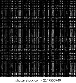 Monochrome texture composed of irregular graphic elements. Distressed uneven grunge background. Abstract vector illustration. Overlay for interesting effect and depth. Isolated on white background.