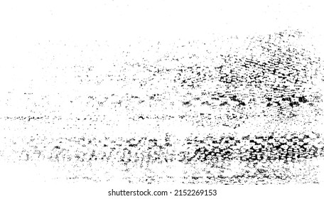 Monochrome texture composed of irregular graphic elements. Distressed uneven grunge background. Abstract vector illustration. Overlay for interesting effect and depth. Isolated on white background.