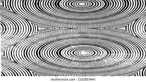 Monochrome texture composed of irregular graphic elements. Distressed uneven grunge background. Abstract vector illustration. Overlay for interesting effect and depth. Isolated on white background.
