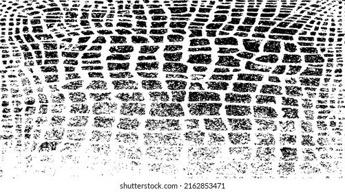 Monochrome texture composed of irregular graphic elements. Distressed uneven grunge background. Abstract vector illustration. Overlay for interesting effect and depth. Isolated on white background.