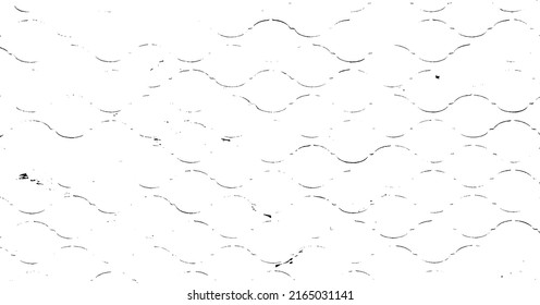 Monochrome texture composed of irregular graphic elements. Distressed uneven grunge background. Abstract vector illustration. Overlay for interesting effect and depth. Isolated on white background.