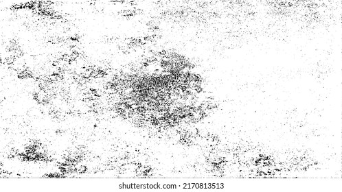 Monochrome texture composed of irregular graphic elements. Distressed uneven grunge background. Abstract vector illustration. Overlay for interesting effect and depth. Isolated on white background.