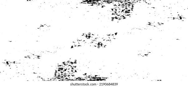 Monochrome texture composed of irregular graphic elements. Distressed uneven grunge background. Abstract vector illustration. Overlay for interesting effect and depth. Isolated on white background.