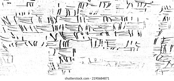 Textura monocroma compuesta de elementos gráficos irregulares. Antecedentes desiguales. Ilustración del vector abstracto. Superposición para el efecto interesante y la profundidad. Aislado sobre fondo blanco.