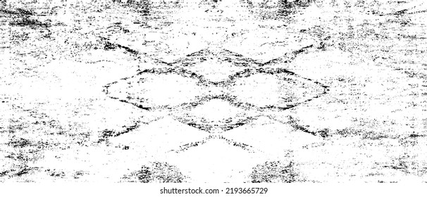 Monochrome Textur aus unregelmäßigen grafischen Elementen. Unruhestifter ungleicher brüchiger Hintergrund. Abstrakte Vektorgrafik. Overlay für interessante Wirkung und Tiefe. Einzeln auf weißem Hintergrund.