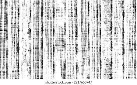 Monochrome texture composed of irregular graphic elements. Distressed uneven grunge background. Abstract vector illustration. Overlay for interesting effect and depth. Isolated on white background.