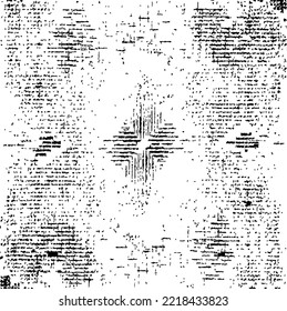 Textura monocroma compuesta de elementos gráficos irregulares. Antecedentes desiguales. Ilustración del vector abstracto. Superposición para el efecto interesante y la profundidad. Aislado sobre fondo blanco.