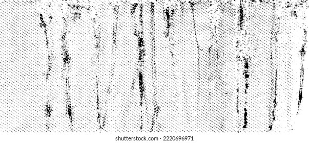 Monochrome texture composed of irregular graphic elements. Distressed uneven grunge background. Abstract vector illustration. Overlay for interesting effect and depth. Isolated on white background.