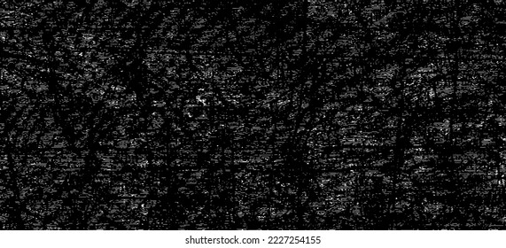 Monochrome texture composed of irregular graphic elements. Distressed uneven grunge background. Abstract vector illustration. Overlay for interesting effect and depth. Isolated on white background.