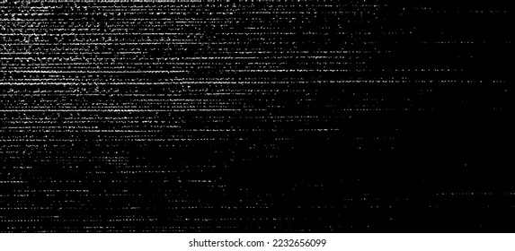 Monochrome texture composed of irregular graphic elements. Distressed uneven grunge background. Abstract vector illustration. Overlay for interesting effect and depth. Isolated on white background.