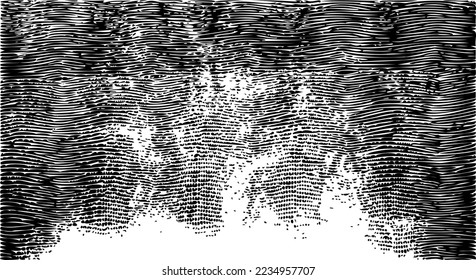 Textura monocroma compuesta de elementos gráficos irregulares. Antecedentes desiguales. Ilustración del vector abstracto. Superposición para el efecto interesante y la profundidad. Aislado sobre fondo blanco.
