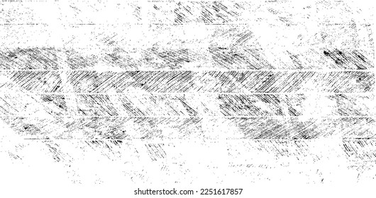 Monochrome texture composed of irregular graphic elements. Distressed uneven grunge background. Abstract vector illustration. Overlay for interesting effect and depth. Isolated on white background.