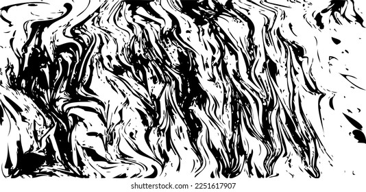 Monochrome texture composed of irregular graphic elements. Distressed uneven grunge background. Abstract vector illustration. Overlay for interesting effect and depth. Isolated on white background.