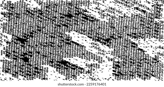 Textura monocroma compuesta de elementos gráficos irregulares. Antecedentes desiguales. Ilustración del vector abstracto. Superposición para el efecto interesante y la profundidad. Aislado sobre fondo blanco.