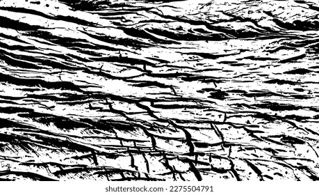 Textura monocroma compuesta de elementos gráficos irregulares. Antecedentes desiguales. Ilustración del vector abstracto. Superposición para el efecto interesante y la profundidad. Aislado sobre fondo blanco.