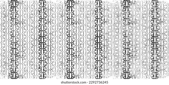 Monochrome texture composed of irregular graphic elements. Distressed uneven grunge background. Abstract vector illustration. Overlay for interesting effect and depth. Isolated on white background.