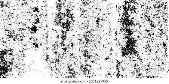 Monochrome texture composed of irregular graphic elements. Distressed uneven grunge background. Abstract vector illustration. Overlay for interesting effect and depth. Isolated on white background.