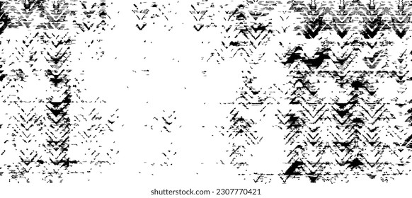Textura monocroma compuesta de elementos gráficos irregulares. Antecedentes desiguales. Ilustración del vector abstracto. Superposición para el efecto interesante y la profundidad. Aislado sobre fondo blanco.