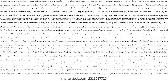 Monochrome texture composed of irregular graphic elements. Distressed uneven grunge background. Abstract vector illustration. Overlay for interesting effect and depth. Isolated on white background.
