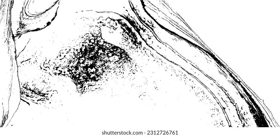 Textura monocroma compuesta de elementos gráficos irregulares. Antecedentes desiguales. Ilustración del vector abstracto. Superposición para el efecto interesante y la profundidad. Aislado sobre fondo blanco.