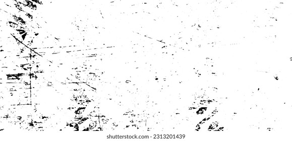 Monochrome Textur aus unregelmäßigen grafischen Elementen. Unruhestifter ungleicher brüchiger Hintergrund. Abstrakte Vektorgrafik. Overlay für interessante Wirkung und Tiefe. Einzeln auf weißem Hintergrund.