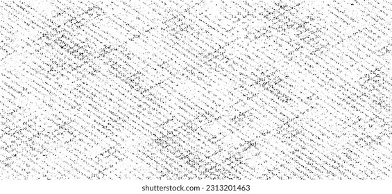 Monochrome texture composed of irregular graphic elements. Distressed uneven grunge background. Abstract vector illustration. Overlay for interesting effect and depth. Isolated on white background.