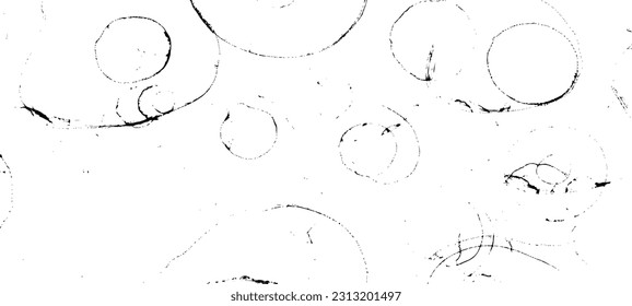 Textura monocroma compuesta de elementos gráficos irregulares. Antecedentes desiguales. Ilustración del vector abstracto. Superposición para el efecto interesante y la profundidad. Aislado sobre fondo blanco.