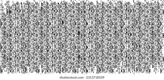 Textura monocroma compuesta de elementos gráficos irregulares. Antecedentes desiguales. Ilustración del vector abstracto. Superposición para el efecto interesante y la profundidad. Aislado sobre fondo blanco.